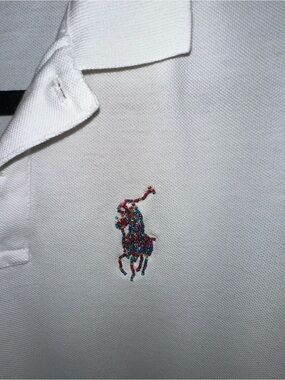 Polo Ralph Lauren Beaded Big Pony White Classic Fit Polo Shirt ✨Rare✨